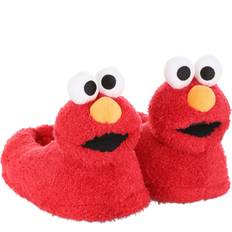 Red - Unisex Slippers FUN.COM Elmo Plush Adult Slippers Orange/Red/White