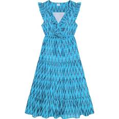 Clothing Mer St. Barth Mer St. Barth Women's Giselle Maxi Dress Turquoise Ikat Turquoise ikat