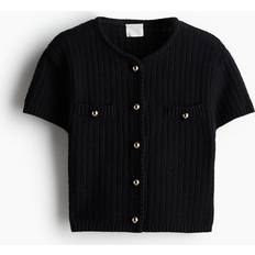 Black - Women Cardigans H&M Structured-Knit Cardigan - Black