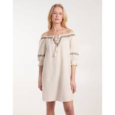 Grey Dresses Blue Vanilla Sleeve Embroidered Tunic Dress Stone
