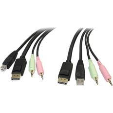 StarTech 6ft 4-in-1 USB DisplayPort KVM Cable w/Audio & Microphone DP4N1USB6