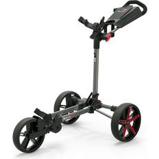 Chariots de golf Powakaddy DLX-Lite FF Push Cart Golf Trolley Gunmetal/Red