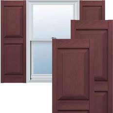 Windows Ekena Millwork 12 Lifetime Vinyl Standard 2 Equal Raised Panel Pair