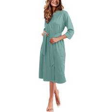 NY Threads Luxurious Women Knit Robe Kimono Cotton Blend Bathrobe Ladies Loungewear Sleepwear X-Large, Celadon Green