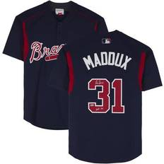 Game Jerseys Fanatics Authentic Greg Maddux Atlanta Braves Autographed Navy Mitchell & Ness Replica Jersey with "HOF 14" Inscription