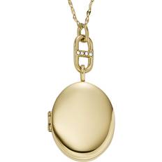 Fossil Necklaces Fossil Locket Collection Gold-Tone Stainless Steel Chain Necklace JF04426710 JF04426710