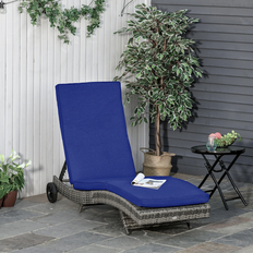 OutSunny Wicker Chaise Lounge