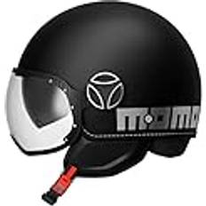 Men Motorcycle Helmets Momo Design FGTR Evo Mono Jet Helmet - Black/Silver Man, Woman