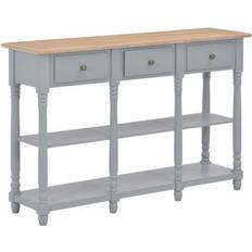 Grau Ablagetische vidaXL 280017 Grey/Natural Wood Ablagetisch 30x120cm