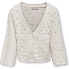 Lange ermer Kofter Only Kid's V-Hals Cardigan - White/Cloud Dancer