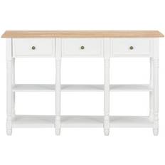 vidaXL 280016 White/Natural Wood Console Table 30x120cm