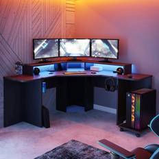 Recoil Recoil Quartz LED Corner Gaming Desk Black