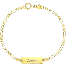 Children Jewelry In Season Jewelry Engravable ID Figaro Bracelet - Gold