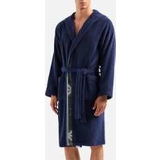 Blu Accappatoi Emporio Armani Bodywear Cotton-Flannel Bath Robe Blue