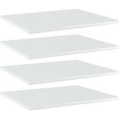 vidaXL 805276 White High Gloss Vägghylla 60cm 4st