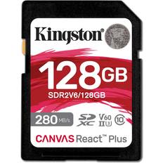 128 GB - SDXC Schede di memoria Kingston Canvas React Plus SDXC Class 10 UHS-II U3 V60 280/100MB/s 128GB