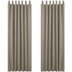 Gardiner & Tillbehör Deconovo Mörkläggningsgardin Ogenomskinliga Öglor 245x140 cm Taupe