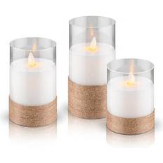 Glas LED-ljus Goobay Led Candles White LED-ljus 12.5cm 3st