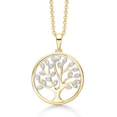 Forgyldt halskæde 50 Støvring Design Tree Of Life Necklace - Gold/Transparent