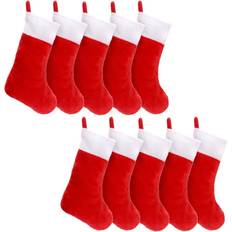 Red Stockings Tlily 10PCS Red Felt Christmas Christmas Holder Stocking