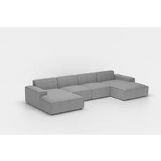 Fun-Möbel U-Shaped Celes Ash Gray Divano 379cm Divano 4 Posti