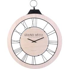 Beige Väggklockor Les Trésors de Lily Wood Grand Hotel 56x50x4 cm Beige Wall Clock