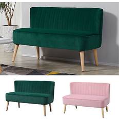 Homcom Bäddsoffor Homcom Retrodesign 2-sits Rosa Sammet Soffa