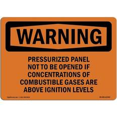 Brown Workplace Signs SignMission Pressurized Panel Not to Be Opened If Concentrations