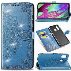 Samsung Galaxy A40 Plånboksfodral Custodia 3D Embossed Pattern Wallet Case for Galaxy A40