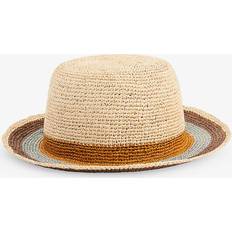 Paul Smith Men Hats Paul Smith Tan Stripe Straw Hat Brown