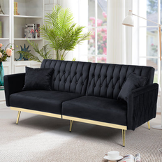 Everly Quinn Somiya Black Sofa 68.5" 2 Seater