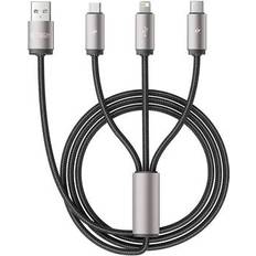 Usb kabel 3in1 Tech-Protect UltraBoost 3-in-1 Cable Lightning, USB-C, MicroUSB 100cm/3.5A Grå