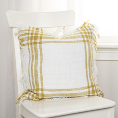 Rizzy Home Plaid Woven Throw Complete Decoration Pillows Gold (45.72x45.72cm)