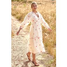 Aspiga Iona Embroidered Dress Ecru/ Pink/ Orange
