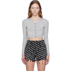 Silver - Women Cardigans Alexander Wang alexanderwang.t Silver Embossed Cardigan 046 Silver