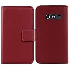 Lankashi Premium Genuine Real Flip Folder Folio Leather Case TPU Silicone Shell For Doro 1360/1361 1362 2.4" Book Wallet Business Phone Protection Protector Cover Skin Pouch Etui Dark Red