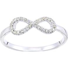 Jewelco London Women 9ct 375 White Diamond Promise Ring
