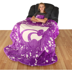 College Covers Everything Comfy Kansas State Wildcats Soft and Warm Huge Raschel Throw Blanket 86 x 63 Blankets Purple