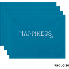 Turquoise Place Mats E by Design Coastal Happiness Word Print Place Mat Turquoise