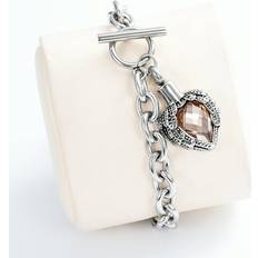 Bracelets Constantlife Cremation Ashes Jewellery Urns Bracelets Women Men Stainless Steel Bracelet with Heart Crystal Locket