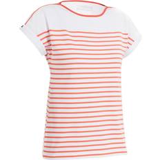 Tribord Women's Sailing Short Sleeve T-shirt White Red Burnt Sienna