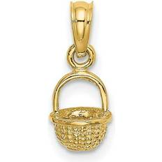 Finest Gold 10K Yellow 3-D Mini Basket Charm