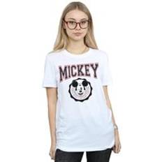 Boyfriend T-shirts Disney Mouse New York Seal Cotton Boyfriend T-Shirt White