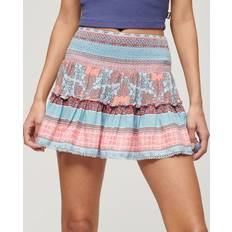 Superdry Skirts Superdry Damen Gesmokter Minirock mit Print Pink Größe: Pink