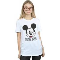 Boyfriend T-shirts Disney Mouse Since 1928 Cotton Boyfriend T-Shirt White