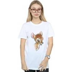Boyfriend T-shirts Disney Bambi Drawing Cotton Boyfriend T-Shirt White