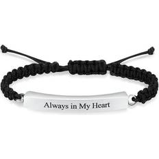 Bracelets Constantlife Always in My Heart Stainless Steel Engraved Locket Braided Rope Bracelet Cremation Jewelry for Ashes Holder Funeral Urn Bracelet for Ashes