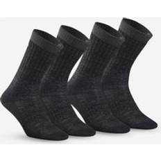 Quechua Warm Hiking Socks Sh100 U-warm Mid Pairs Black/asphalt Grey