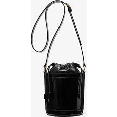 Michael Kors Black Bucket Bags Michael Kors Audrey Medium Patent Leather Bucket Bag Black ONE SIZE