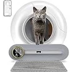 Mellyd Elektronisk kattlåda självrengörande appkontroll, luktborttagning, kattmatta, säkert lås, kattlåda